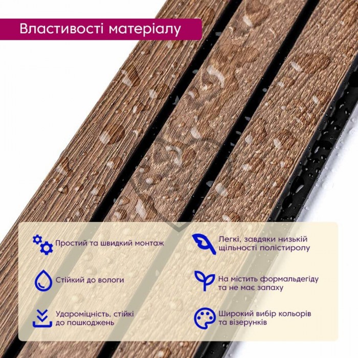 Рейка декоративна PS 2900х115х12мм Горіх SW-00001739 Рейка декоративна PS 2900х115х12мм Горіх SW-00001739