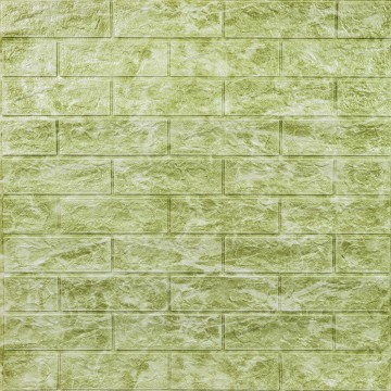 Декоративна 3D панель самоклейка Глибокий зелений (цегла) (069) SW-00000171