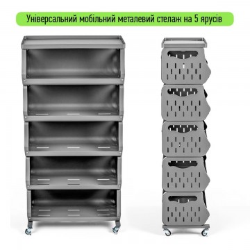 Стелаж універсальний для зберігання п'ятиярусний 60х30х123см SW-00002261