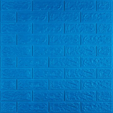 3D панель самоклеюча 700х770х5мм цегла Синій (003-5) SW-00000154
